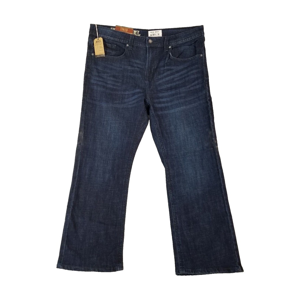 TK Axel jeans men's 42 x 30 slim boot‎ blue stretch denim pants NEW